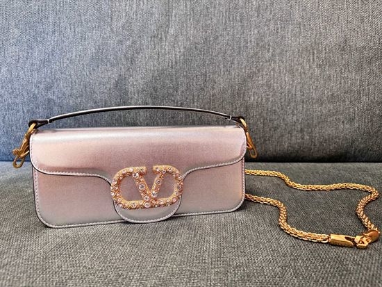Valentino Calfskin Handbag Diamond Buckle 2244