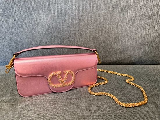 Valentino Calfskin Handbag Diamond Buckle 2244