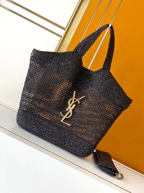 Yves Saint Laurent ICARE Raffia Woven Bag 772191