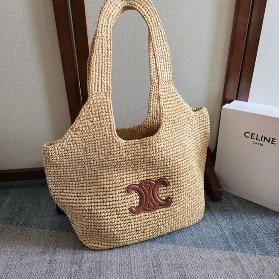 Celine CLASSIC PANIER CABAS Straw Handbag 119632