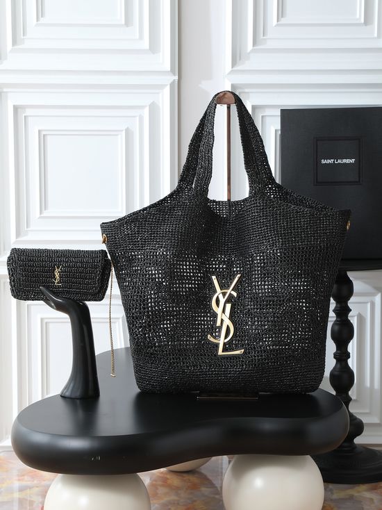 Yves Saint Laurent ICARE Shopping Bag Raffia Weave 772191