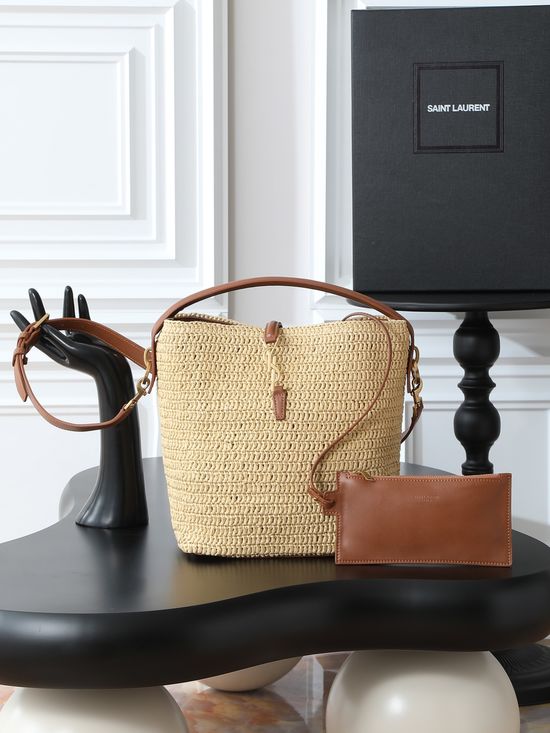 Yves Saint Laurent LE 37 Woven Bucket Bag 742828