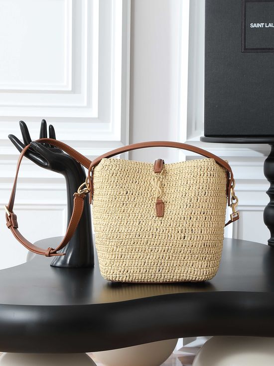 Yves Saint Laurent LE 37 Woven Bucket Bag 749036