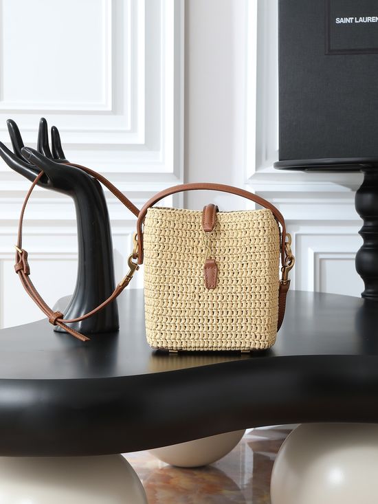 Yves Saint Laurent LE 37 Woven Bucket Bag 765870