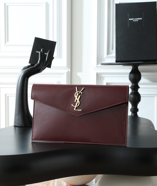 Yves Saint Laurent YSL Uptown Patent Leather Clutch 565739
