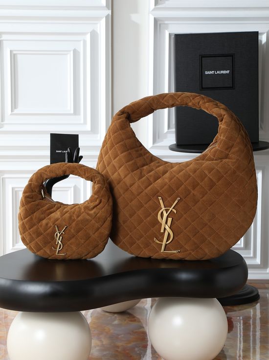 Yves Saint Laurent ICARE Hobo Suede Handbag 698652