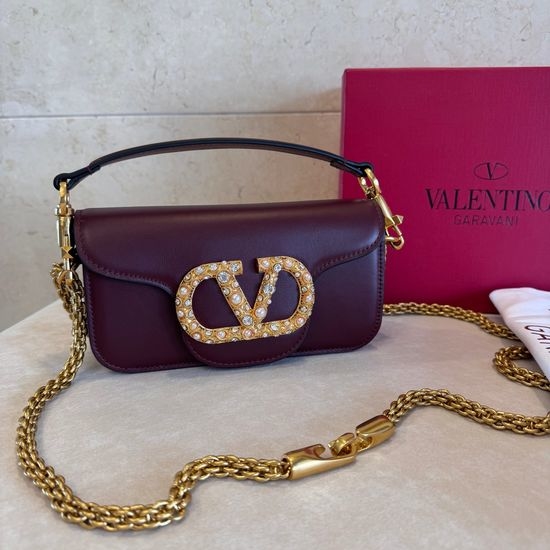 Valentino Calfskin Handbag with Diamond Buckle 2244