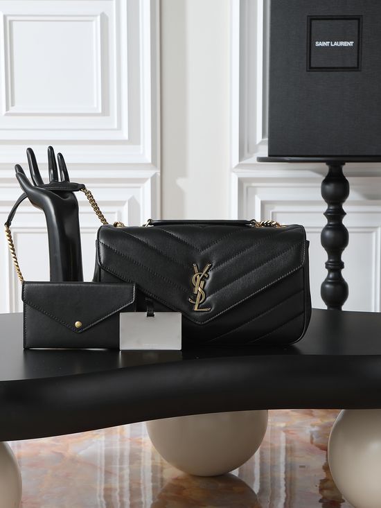 Yves Saint Laurent LouLou Black Gold Buckle Bag 801439