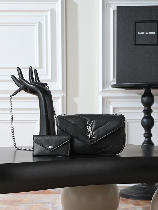 Yves Saint Laurent LouLou Lambskin Silver Buckle Handbag 821749