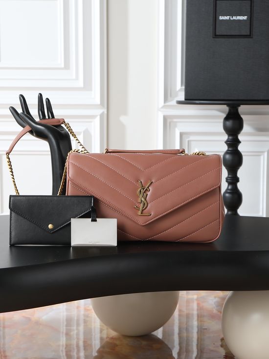 Yves Saint Laurent LouLou Pink Gold Buckle Bag 801439