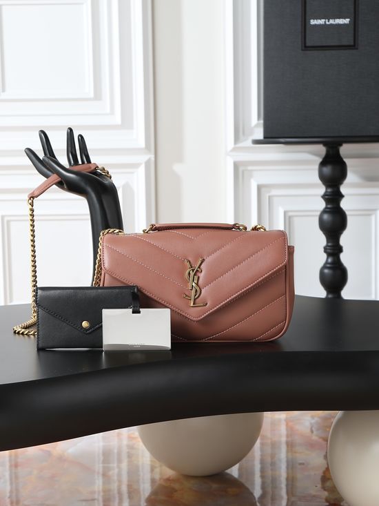 Yves Saint Laurent LouLou Pink Gold Buckle Bag 801437
