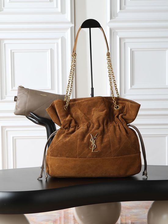 Yves Saint Laurent Jamie Large Pochon Faux Suede Bucket Bag 809824
