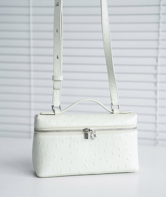 Loro Piana Extra Pocket Ostrich Pattern Crossbody Bag 3671