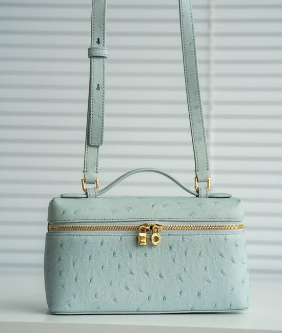 Loro Piana Extra Pocket Ostrich Pattern Handbag 3666