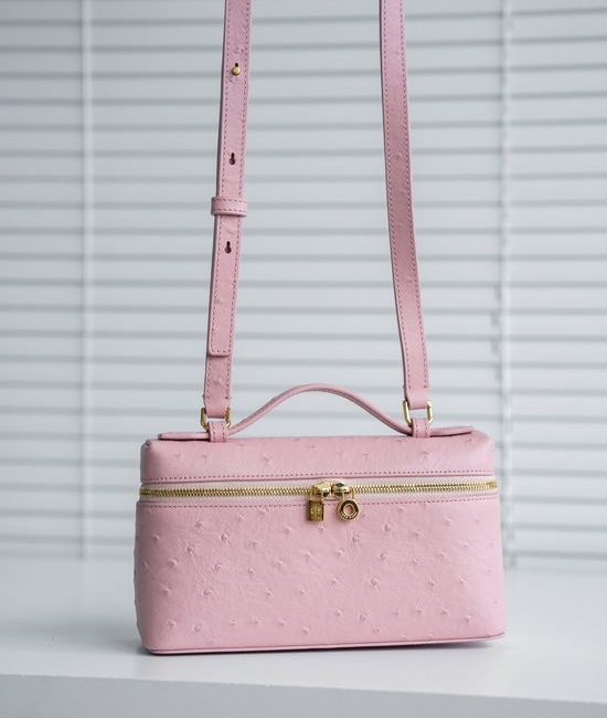 Loro Piana Extra Pocket Ostrich Pattern Handbag 3662