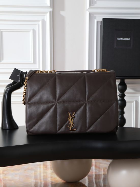 Yves Saint Laurent JAMIE 4.3 Coffee Lambskin Vintage Shoulder Bag 742431
