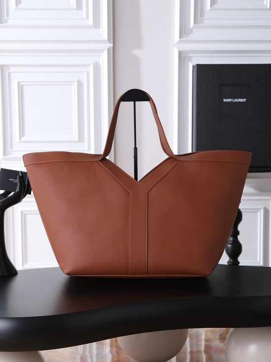 Yves Saint Laurent Shopping Bag Khaki Cowhide 817602