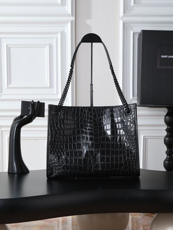 Yves Saint Laurent Niki Shopping Croc-Embossed Leather Bag 577999