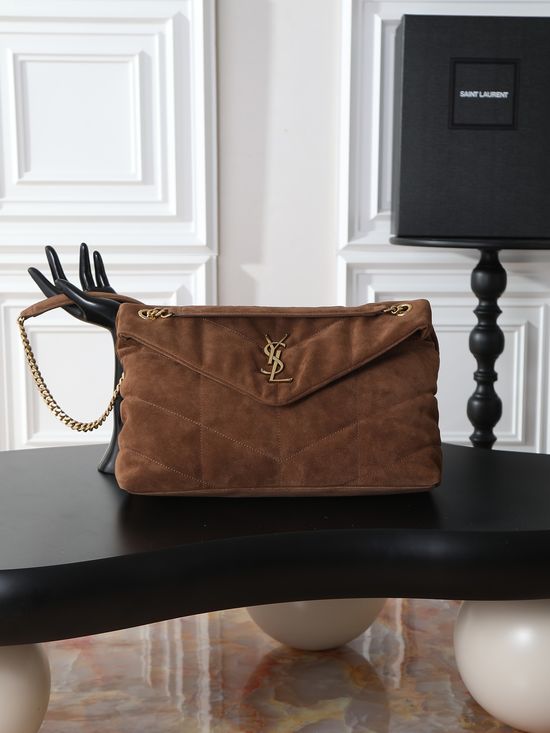 Yves Saint Laurent Loulou Puffer Suede Bag 577475-1