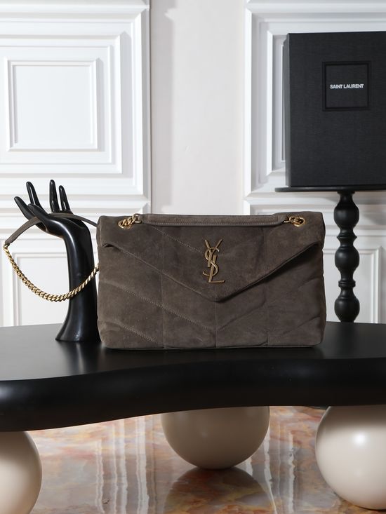 Yves Saint Laurent Loulou Puffer Suede Bag 577475-1