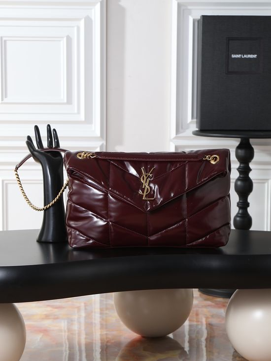 Yves Saint Laurent Loulou Puffer Glossy Leather Bag 577475-1