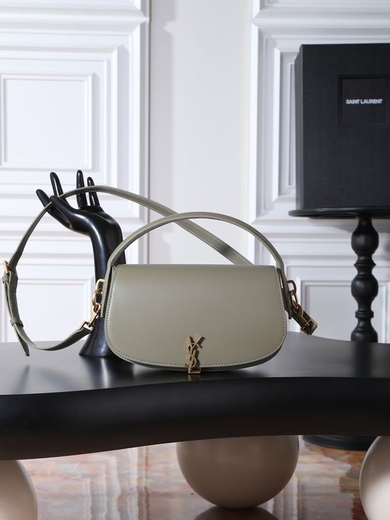 Yves Saint Laurent VOLTAIRE Wheat Green Leather Crossbody Bag 787671-1