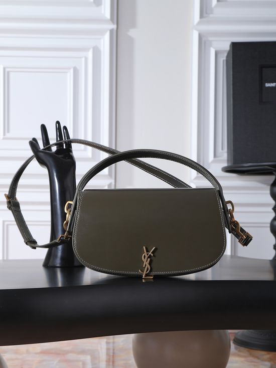 Yves Saint Laurent Voltaire Green Leather Shoulder Bag 787671-1