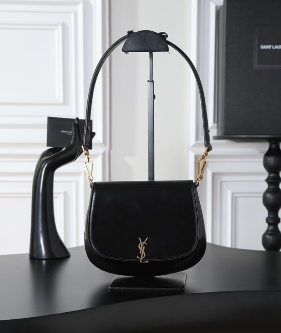 Yves Saint Laurent YSL Voltaire Calfskin Saddle Shoulder Bag 753824