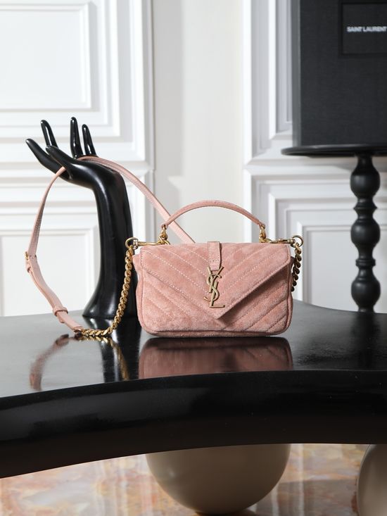 Yves Saint Laurent Mini College Suede Chain Crossbody Bag 779430