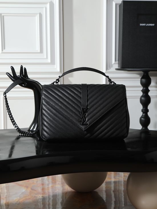 Yves Saint Laurent Monogram College Black Hardware Bag 487212