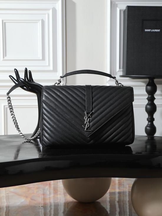 Yves Saint Laurent Monogram College Silver Hardware Bag 487212