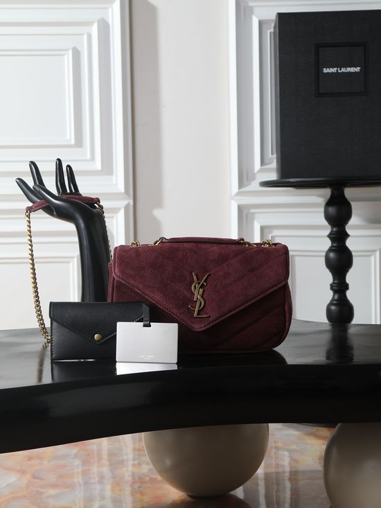 Yves Saint Laurent LouLou Frosted Suede Bag 801437