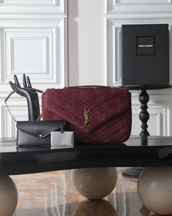 Yves Saint Laurent LouLou Frosted Suede Bag 803541