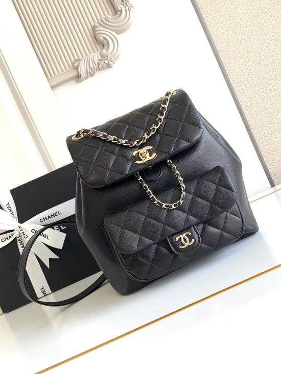 Chanel Duma Backpack Leather Gold Hardware AS3618