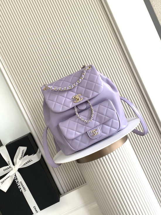Chanel Duma Lambskin Quilted Backpack AS3618