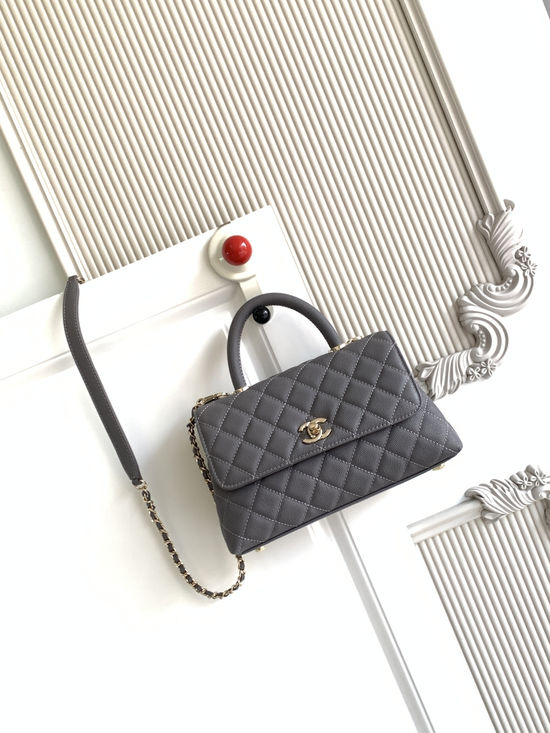 Chanel Coco Handle Grained Calfskin Flap Bag 92990