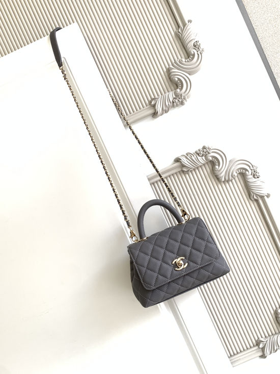 Chanel Coco Handle Grained Leather Flap Bag 2215
