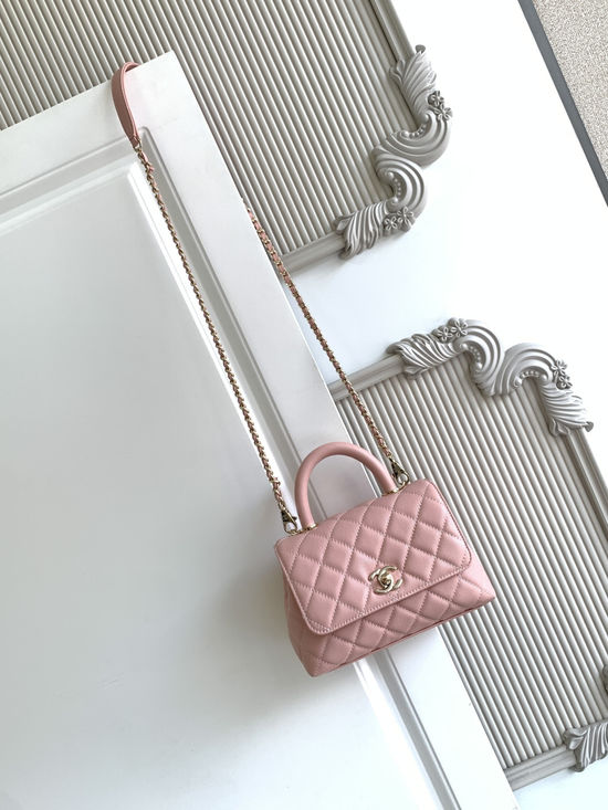 Chanel Coco Handle Grained Leather Flap Bag 2215