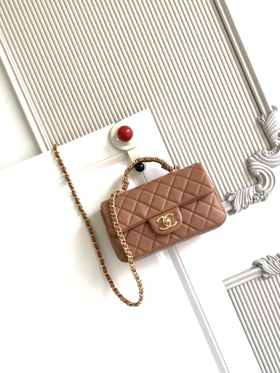 Chanel CF Handle Grained Leather Mini Bag 5701