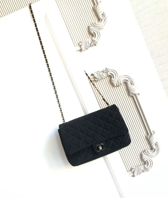 Chanel 26C Quilted Suede CF Bag AS5987