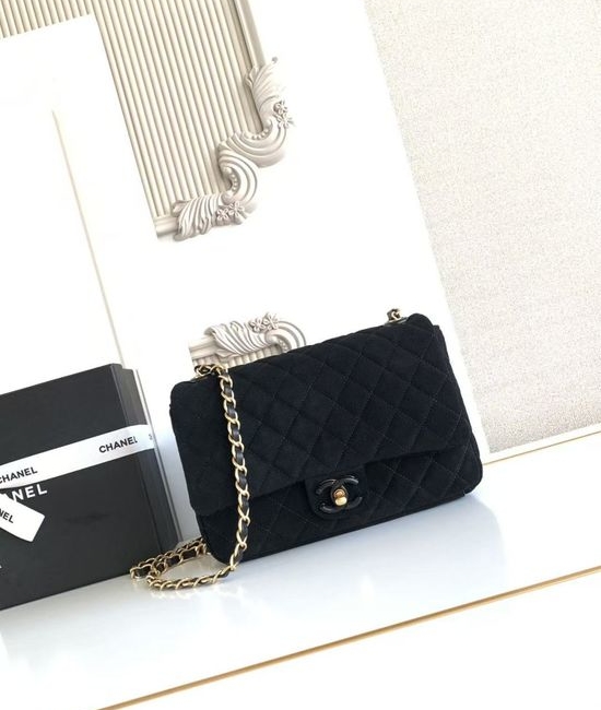 Chanel 26C Quilted Suede CF Bag AS5991