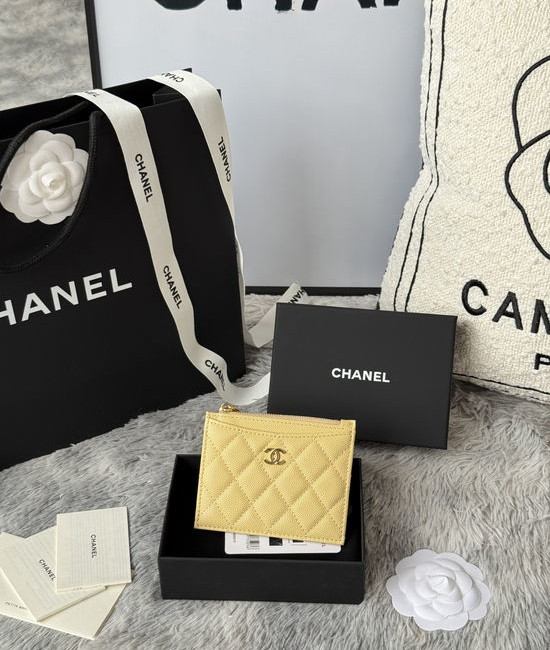 Chanel Caviar Leather Zipper Card Holder A84105