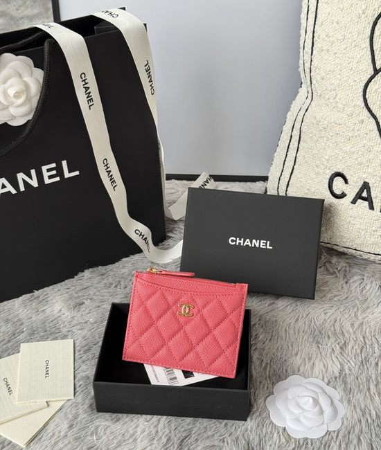 Chanel Caviar Leather Zip Card Holder A84105