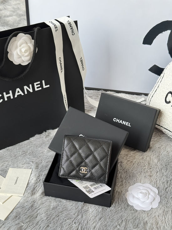 Chanel Wallet Folding Short Genuine Leather A84028