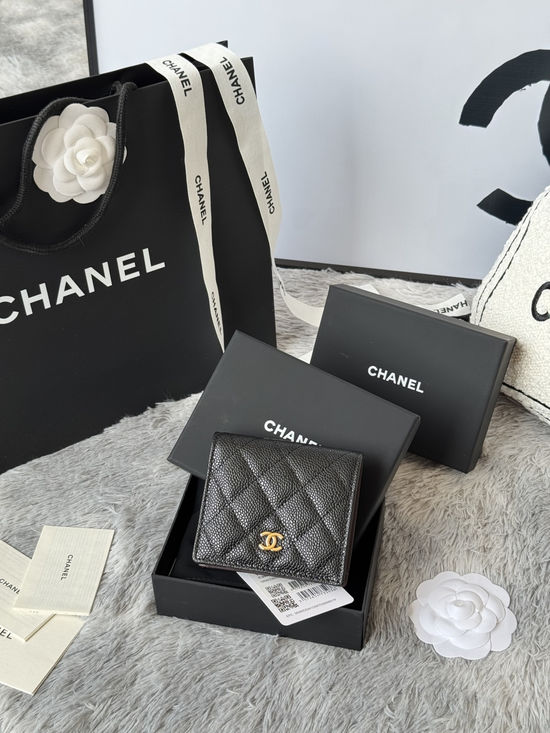 Chanel Wallet Folding Short Genuine Leather A84028