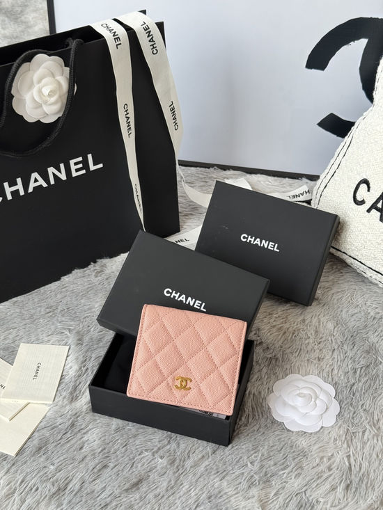 Chanel Wallet Folding Short Genuine Leather A84028