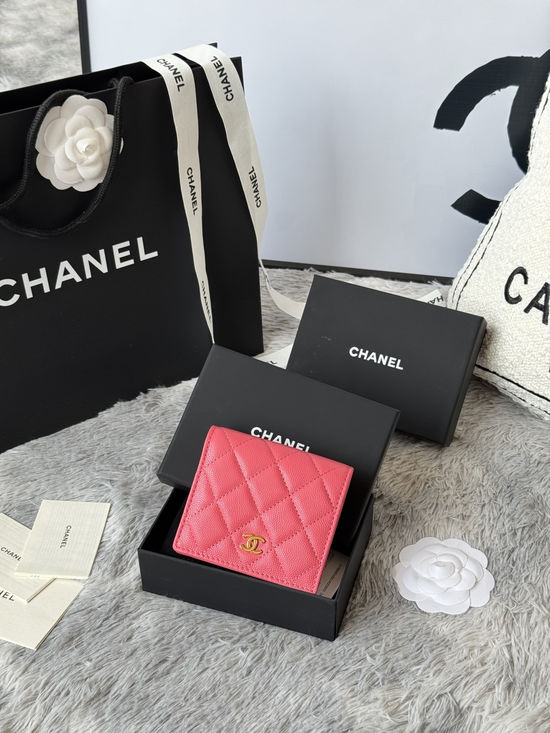 Chanel Wallet Folding Short Genuine Leather A84028