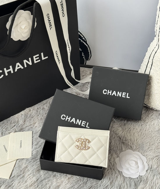 Chanel Caviar Diamond-Embellished Card Holder AP2787