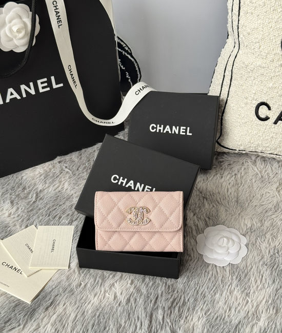 Chanel Caviar Diamond Card Holder AP2786