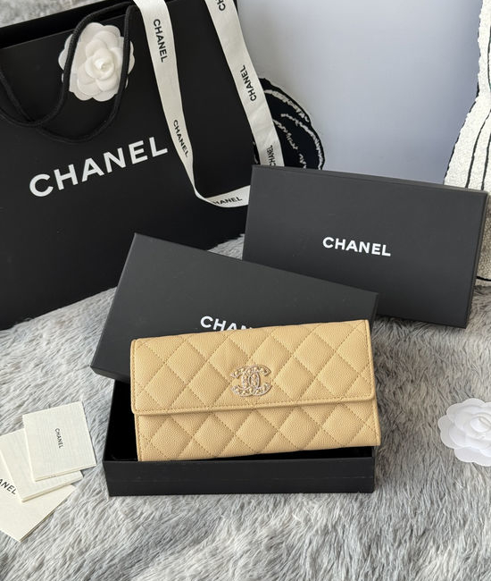 Chanel Long Bifold Wallet Caviar Leather Ap2790B